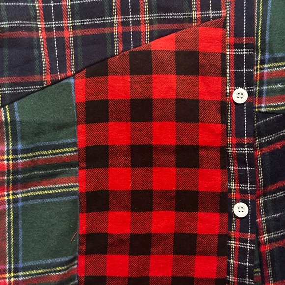Mixed plaid flannel shirt size xl women’s - Picture 2 of 7